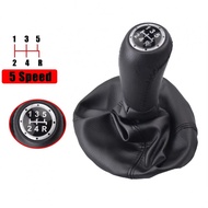 Black Leather and ABS Shift Knob Cover for 5 Speed Manual For Fiat PUNTO 188 MK2