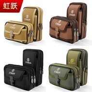 New Mobile Phone Bag Men's Belt-Wearing Construction Site for the Elderly Large Capacity Canvas Multifunctional7Inch Mobile Phone Case