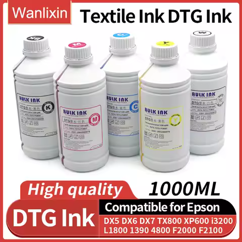 DTG Ink Textile Ink 1000ml White For Epson DX5 DX6 DX7 XP600 5113 4720 i3200 PrintHead F2100 F3070 L