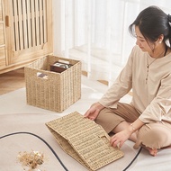Foldable Handmade Rattan Storage Basket Cupboard Organizer Portable Clothes Toys Snacks Simple Desig
