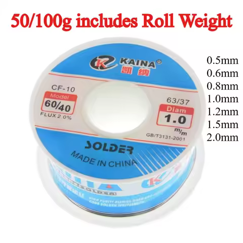 100G/50G CF-10 60/40 Solder Wire Tin 0.5/0.6/0.8/1.0/1.2/1.5/2.0mm Roll Clean Rosin Welding Core Sol