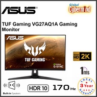 ASUS TUF Gaming VG27AQ1A Gaming Monitor – 27 inch WQHD (2560 x 1440), IPS, 170Hz (Above 144Hz), 1ms MPRT, Extreme Low Motion Blur, G-SYNC Compatible, FreeSync Premium, HDR 10 (Brought to you by Global Cybermind)