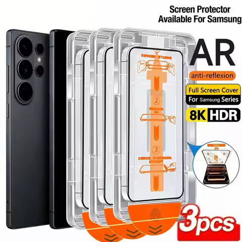 3Pcs Full Cover Tempered Glass Screen Protector For Samsung A57 A56 5G A16 A17 A37 A26 A55 A54 S25 S