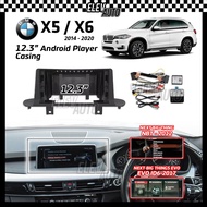 BMW X5 X6 2014 - 2020 12.3" BBA Casing Android Player Installation Dash Kit Player With Socket Canbu