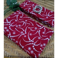 MERAH Red Color Sogan Stamped batik Fabric-batik Fabric - Metered batik Fabric - premium batik Fabric - premium Metered batik Fabric - Pekalongan batik Fabric - Sogan batik Fabric