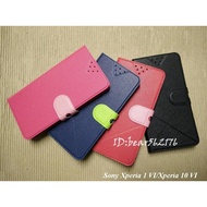 Sony Xperia 1 VI/Xperia 10 VI [Two-Color Cross Pattern] Side Flip Protective Case/Protective Case/Si