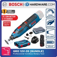 BOSCH GRO 12V-35 SET CORDLESS ROTARY TOOL COME WITH 2 x 2.0AH BATTERY & 1x CHARGER ( GRO12V35SOLO )
