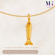 Merlin Goldsmith 22K 916 Gold Classic Fish Pendant (8 Bones, 4GM+/-)