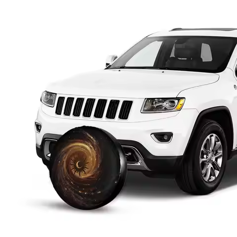 1pc Sun Moon Vortex Car Spare Tire Protection Cover, Suitable For 14 Inch, 15 Inch, 16 Inch, And 17 