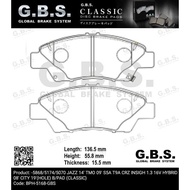 HONDA GN3 GN2 22' JAZZ 14' TMO 09' S5A T9A CRZ INSIGH 1.3 16V HYBRID 08' CITY 19' GBS Front Brake Pa