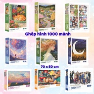 Jigsaw puzzle of 1000 pieces 70x50 helps entertain and relax, meaningful gifts, collective games to 