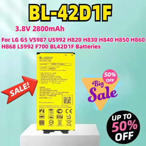 New 3.8V 2800mAh BL-42D1F Replacement Battery For LG G5 VS987 US992 H820 H830 H840 H850 H860 H868 LS