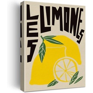Vintage Lemon Canvas Wall Art Retro Kitchen Print Framed Poster 12 X 15 Inch Painting Decoration For