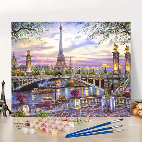 Acrylic Paint By Numbers Landscape Painting By Numbers on Canvas Coloring By Number for Adults Paint