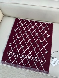 CHANEL outlet 菱格網紋雙 Logo 圍巾披肩兩 順豐包郵