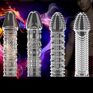 [WS]Reusable Clear Penis Extension Sleeve Girth Enhancer Delay Ejaculation Sex Toy