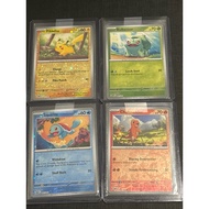 [ Pikachu + Bulbasaur + Squirtle + Charmander ] Pokemon 151 Costco Cosmos Reverse Holofoil Promos