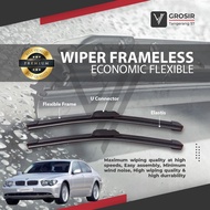WIPER bmw E65 E68 SERIES 7 2001 FRAMELESS 2 PCS