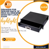 2U Server Rack Drawer 19" 19 Inch Standard Size Rack Mount Drawer Case with Bracket Key Lock 2UDR