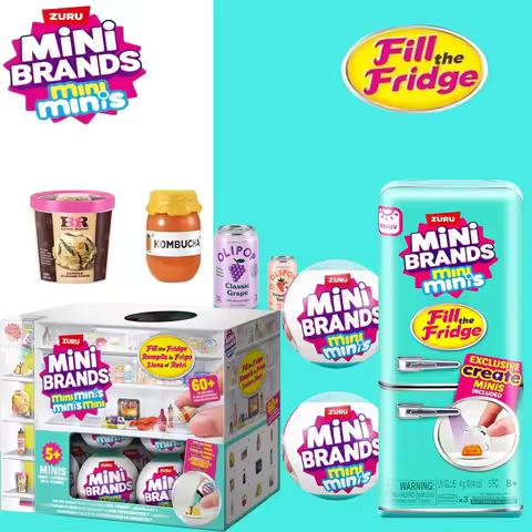 ZURU 5 Surprise Mini Brand Refrigerator Ball Series Blind Box Toys Mysterious Collection Mini Brands