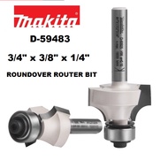 MAKITA 3/4" x 3/8" x 1/4" ROUNDOVER ROUTER BIT WITH BEARING D-59483