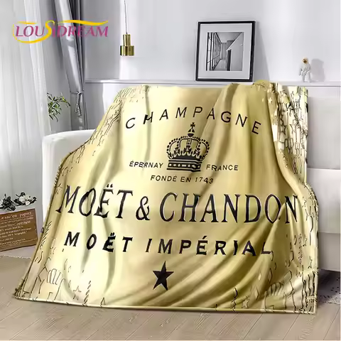 Champagne M-Moet &Chandon Soft Plush Blanket,Flannel Blanket Throw Blanket for Living Room Bedroom B