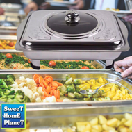 Stainless Steel Dish Buffet Tray Lunch Dinner Serving Chafing Dulang Makanan Hidangan [35cm x 27cm]