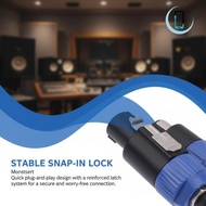 [AT] 1Pcs Latch Aviation Connector 4-Pole Audio Speaker Plug To 6.5mm Metal Converter Ja Adapter Mal