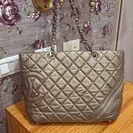 CHANEL 香檳金・銀鍊康朋包