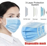 หน้ากากอนามัย หน้ากากแมสฟ้า สั่ง 1กล่อง / 50 ชิ้น ป้องกันเชื้อโรค import surgical face mask ราคานี้ไม่มีกล่อง