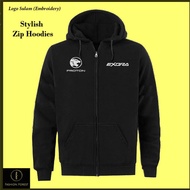Zipper Hoodie  Jackaet Sulam -Embroidery Proton Exora Turbo Charged Family SUV MPV Motorsport Perfor