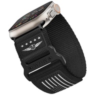 สำหรับนาฬิกา Apple Ultra 2/Ultra 49มม. 45มม. 42มม. สาย IWatch 44มม. สำหรับ Apple Watch Series 9 8 7 6 5 4 3 2 1 SE SE2สายผ้าไนลอนที่ทนทาน
