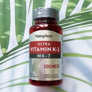 วิตามินเค 2 Ultra K2 with MK-7 100 mcg 120 Softgels (PipingRock®) Piping Rock