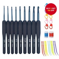 Soft Handle Crochet Hook Set - Silicone Grip Weaving Tools for DIY Hats, Bags & Accessories-31pcs
