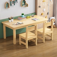 Kindergarten Solid Wood Table Children's School Desk and Chair Set Baby Early Education Study Table Gaming Table Painting Toy Table