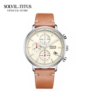 Solvil et Titus Nordic Tale Chronograph Quartz in Beige Dial and Brown Leather Strap Men Watch W06-03298-002