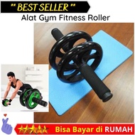 [ PROMO ] AB Wheel Sport Alat Gym Fitness Roller - YY-1601 Bisa COD Set Alat Fitness Super Mute Double Abdomen Fitness Gratis Knee Mat / Matras Lutut