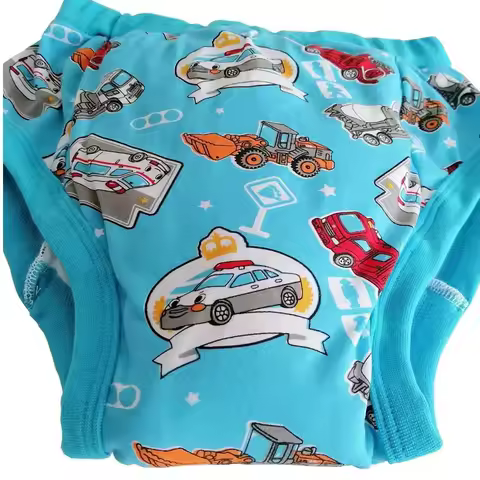 Couple Cartoon Pattern ABDL Adult Baby Diaper Brief With Padding Inside Cotton Training Pant Washabl