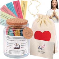 Bible Verse Jar Handmade Christian Colorful Bible Jar Glass Wishes Note For God's Word Comfort