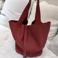 Hermes/ Picotin 26/ 紅/ 匡P