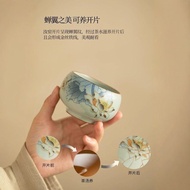 Imitation Song Miao Color Qinghuan Arhat Cup Ceramic Tea Set Light Luxury Exquisite Master Cup Ru Ki