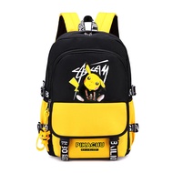 Anime Pikachu Trolley School Bag Six-wheel Stair Climbing Boys Backpack Primary School Backpack Juni