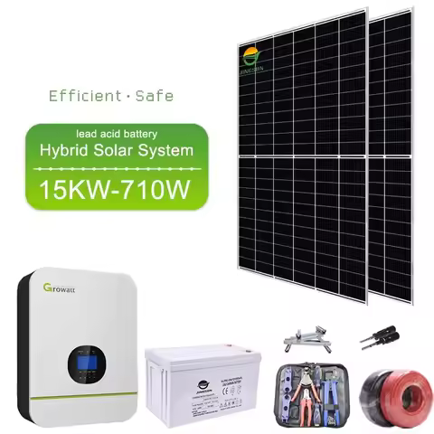 Complete Home Solar System Kit 10kw 12kw 15kw Hybrid Solar Battery Energy System 20kwh 30kwh 40kwh L