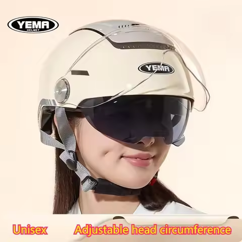 YEMA Electric Vehicle Helmet Men's and Women's Summer Half Helmet Four Seasons Motorcycle Helmet cas