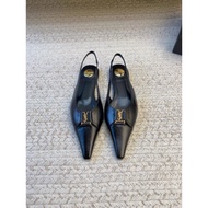 Saint Laurent Lee Metal Buckle Flat Shoes