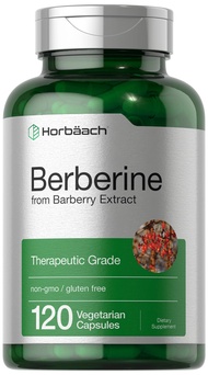 Horbaach Berberine Supplement | 120 Capsules | Berberine HCl from Barberry Extract | Non-GMO, Gluten