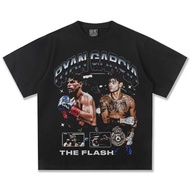 T-Shirt Grafik Ryan Garcia Saiz Besar untuk Lelaki, Cetakan Pejuang Tinju, Kapas, Kasual, Pakaian Ha