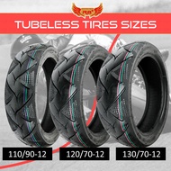 R8 TUBELESS TIRE 110/90-12, 120/70-12, 130/70-12 FOR YAMAHA MIO GRAVIS WITH SEALANT AND PITO (9861)