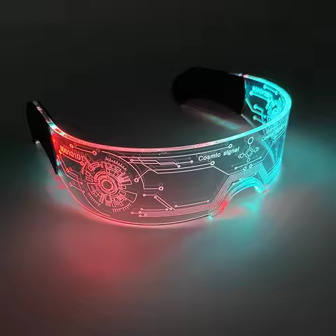 LED Neon Luminous Glasses Light Up Rave Costume Party Decor DJ Club Eyeglasses Performance Props Cha