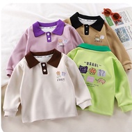 Shipped From Thailand Size 1-10 Years Old Children's Sweater Long-Sleeved Polo Shirt CK261